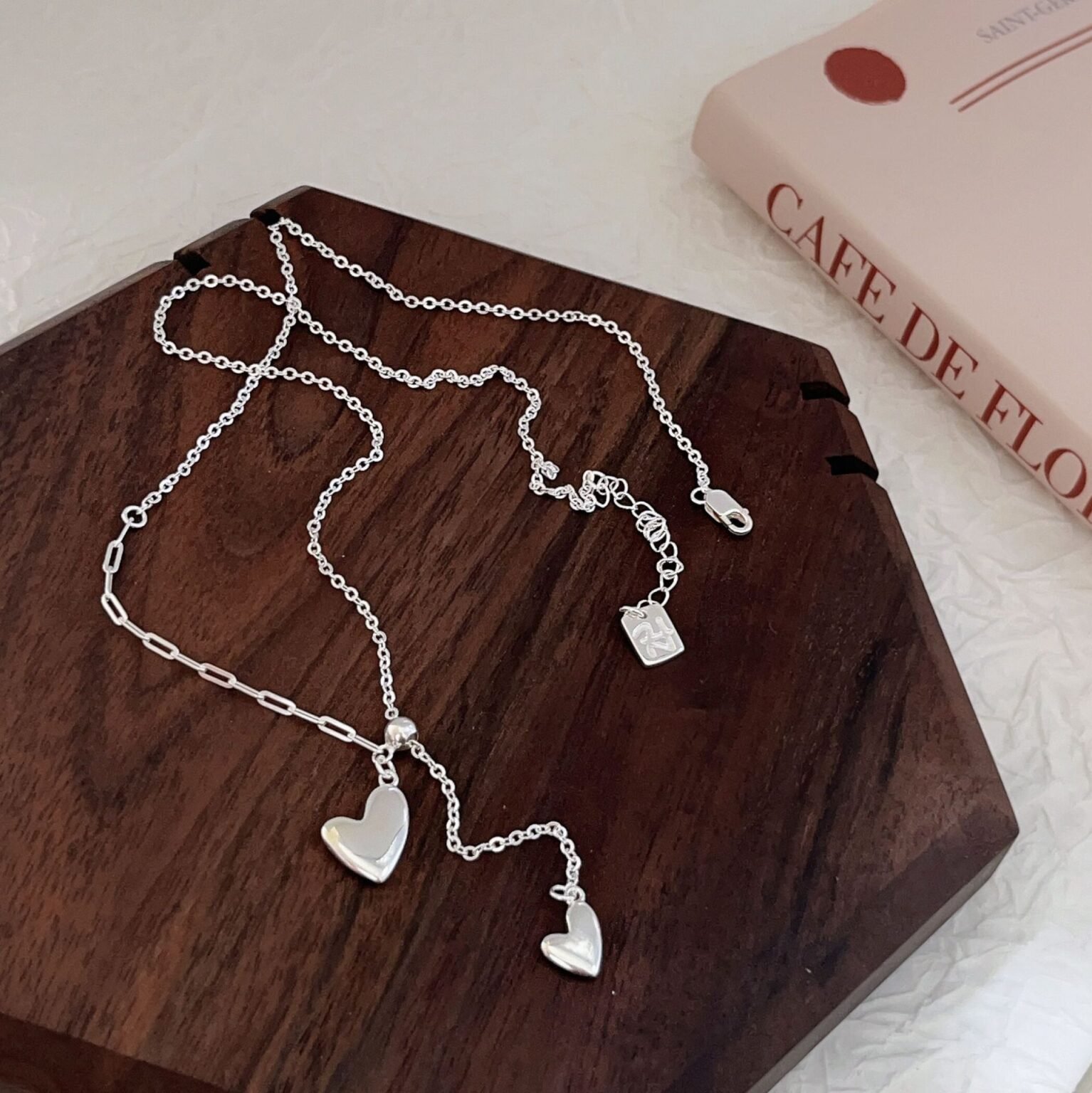 Lunar Silverweave Lucky Charm Necklace with sterling silver charm bangle, artisan jewelry detail.