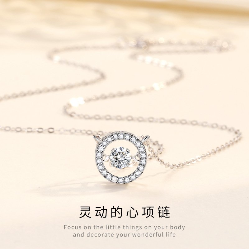 Silver Lumen Leap lucky charm necklace with radiant metal energy.