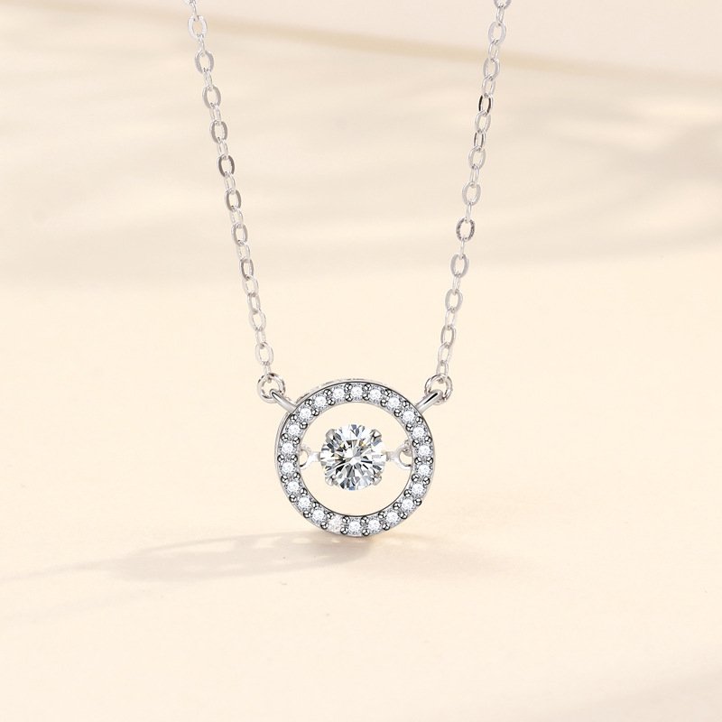 Silver Lumen Leap lucky charm necklace with radiant metal energy.