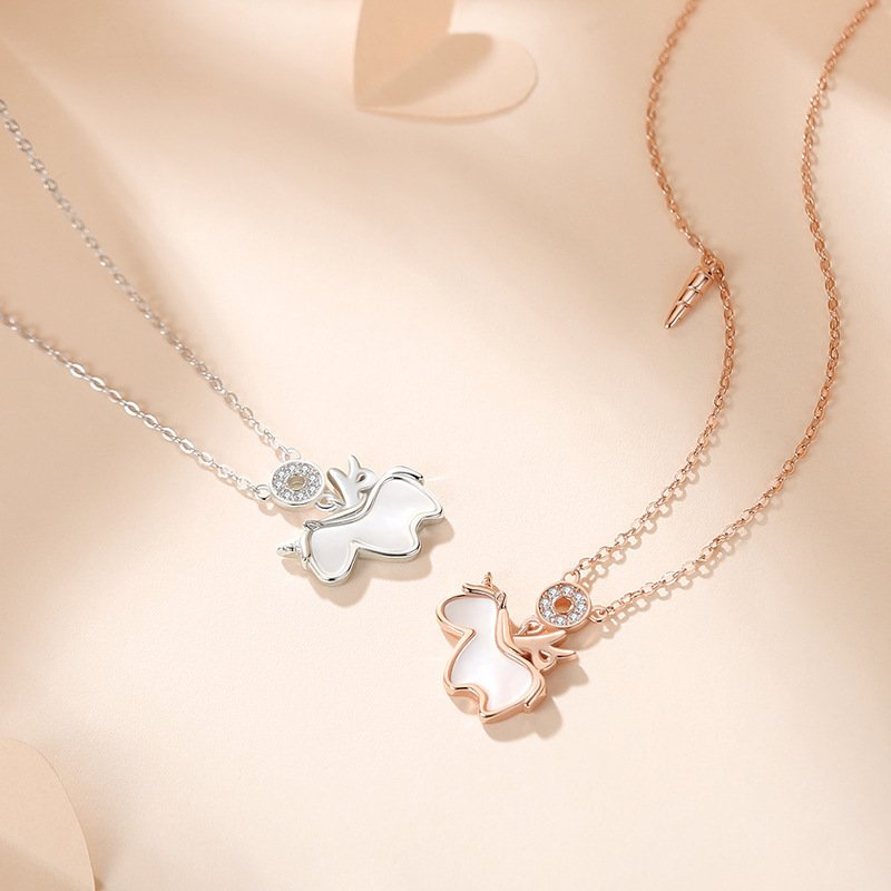 Silver LunaRhythm lucky charm necklace with celestial Chinese-inspired design.
