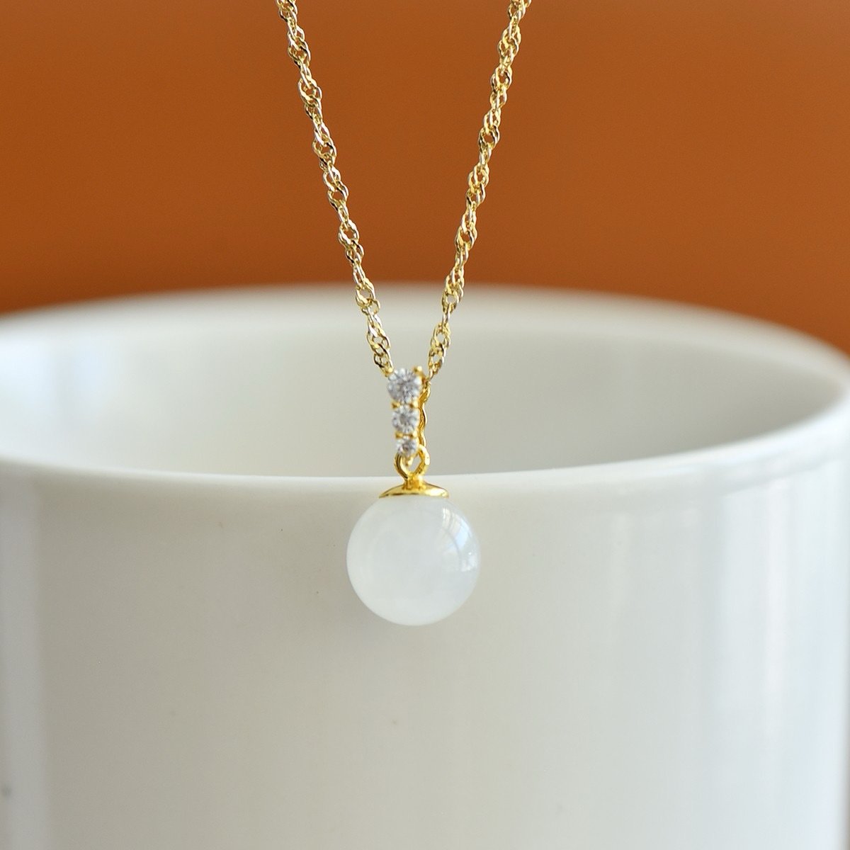 Harmony Jade silver locket with Chinese Hetian jade charm, artisan jewelry.