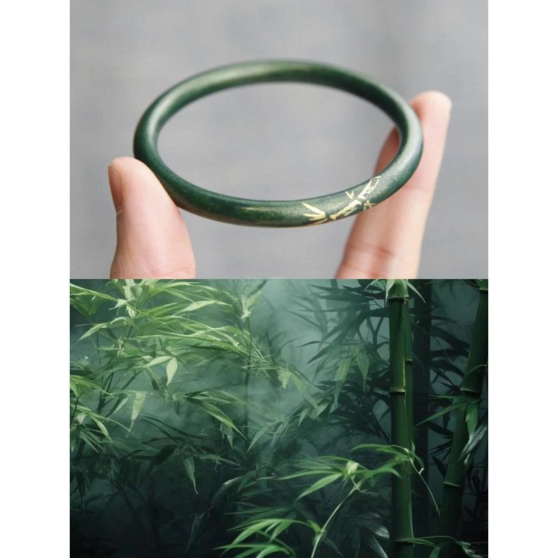 Verdant Harmony lucky charm bracelet inspired by ancient Chinese, artisan Pandora bangle bracelet.