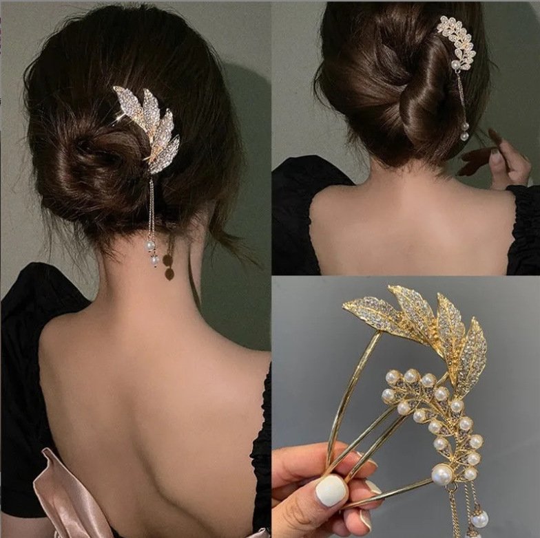 Blue Mystic Phoenix Cloud Hairpin with celestial charm
