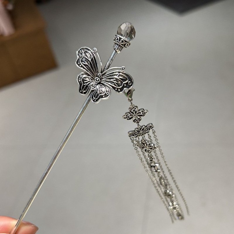 Blue celestial hairpin with ethereal dream cloud charm.