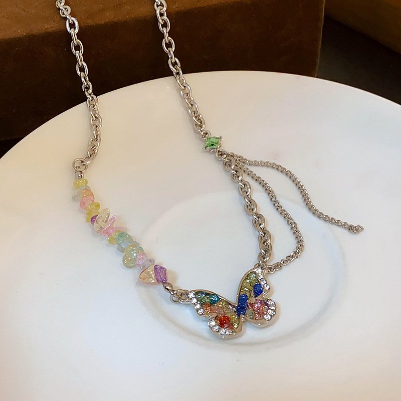 Blue Ethereal Phoenix Pendant necklace with cosmic jade charm.