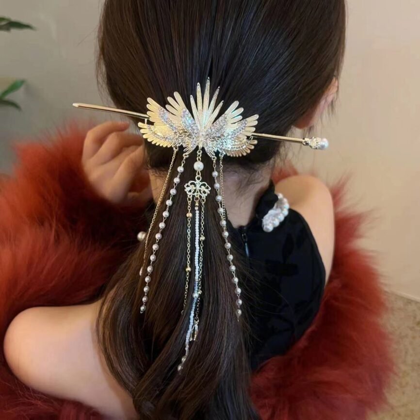 Blue Ethereal Ascension cloud hairpin with flowing, graceful design.
