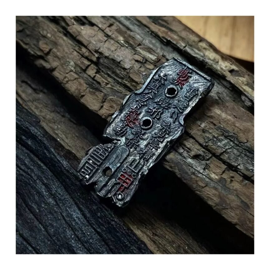 Blue Mystic Peak Guardian Pendant, artisan jewelry with ancient Chinese charm.