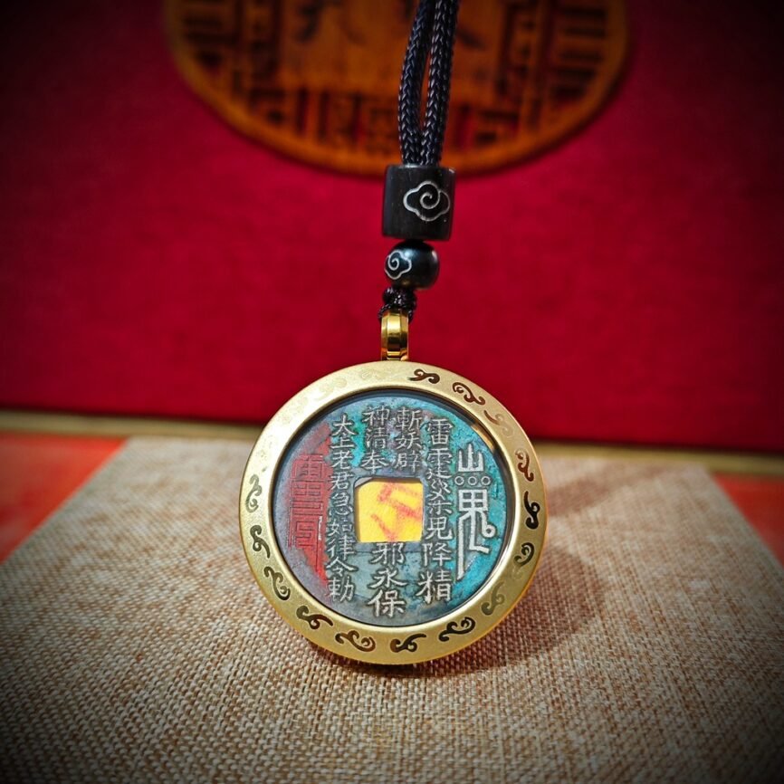 Mystic Serpent Year custom pendant jewelry, ancient Chinese talisman for protection.