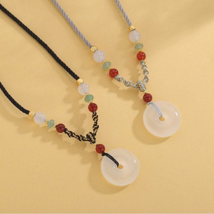 Blue Ethereal Cloud Talisman jade pendant for energy balance.