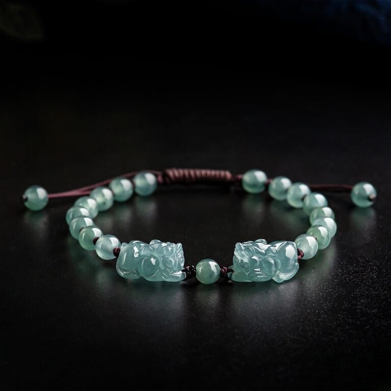 Jade bracelet with 14k gold charm for harmony and prosperity