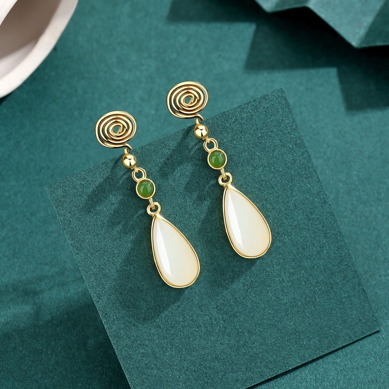 Hetian jade Lunar Jade Harmony bangle, silverwave design inspired by ancient Chinese wisdom.