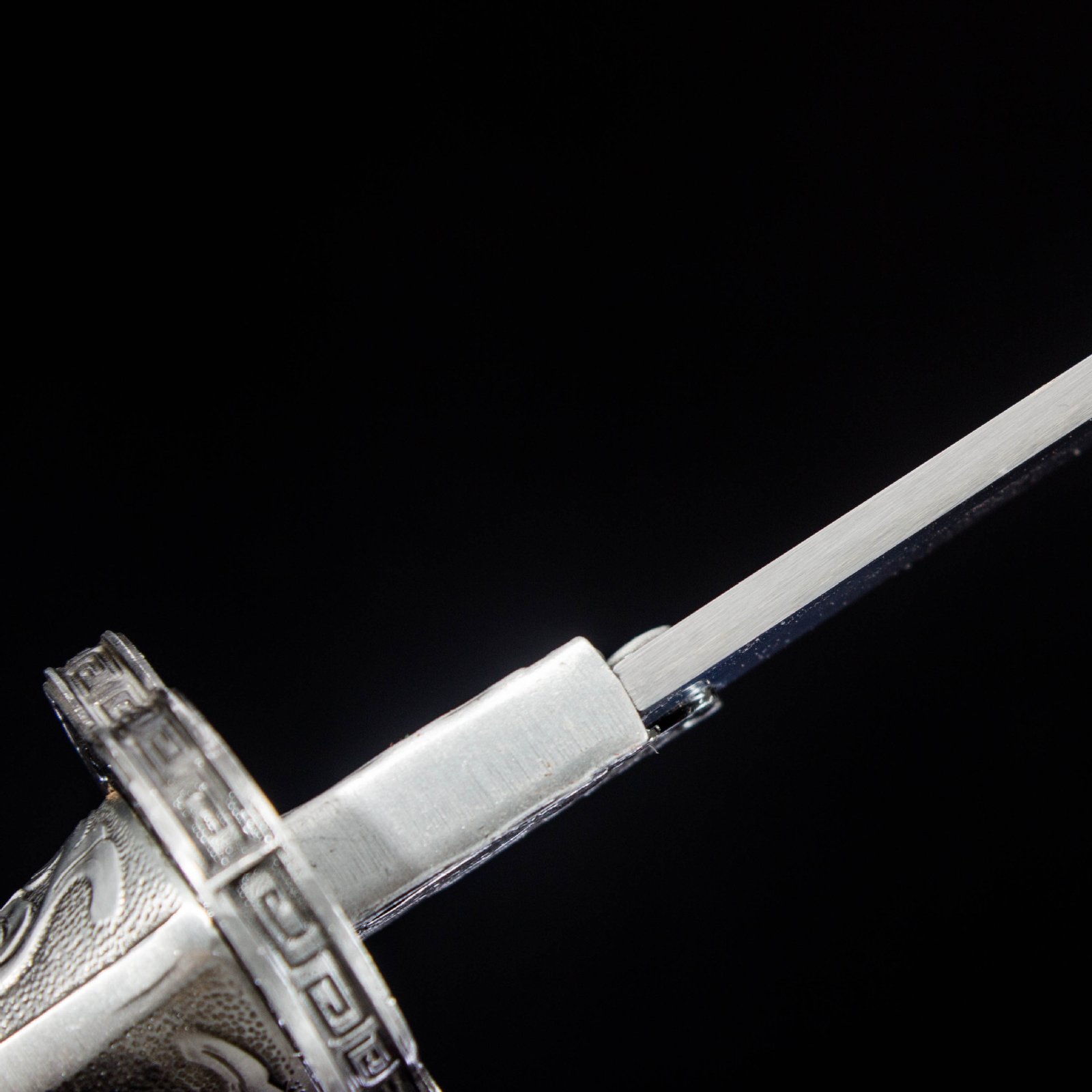 Obsidian Starblade artisan jewelry with ancient Chinese steel balance.
